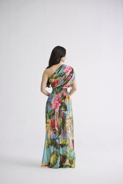 Campari one shoulder dress