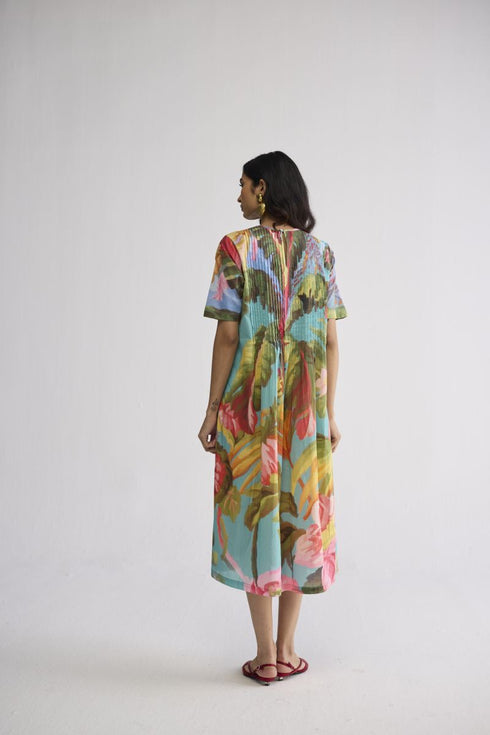 Campari pintuck dress