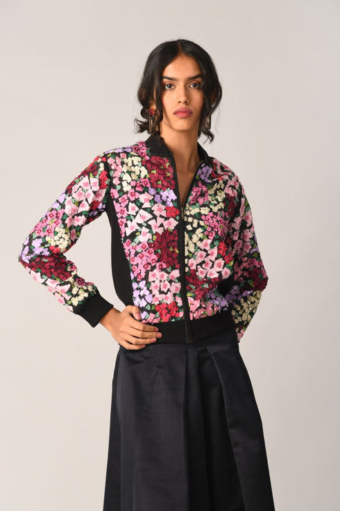 Canina black floral abstract jacket