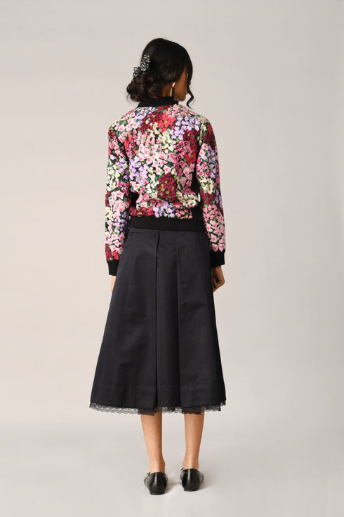 Canina black floral abstract jacket