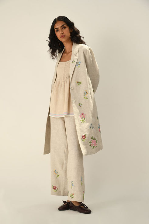 Carmagnole biege embroidered jacket