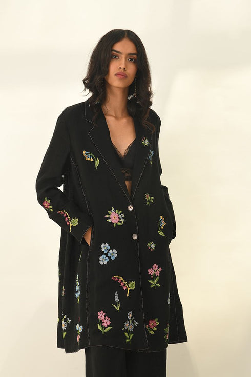 Carmagnole black embroidered jacket