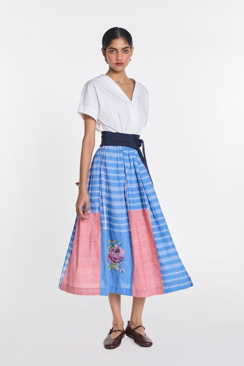 Celandine patchwork wrap dress