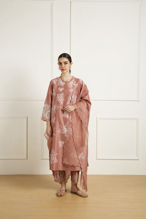 Celeste almond discharge print tunic set