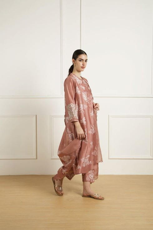 Celeste almond discharge print tunic set