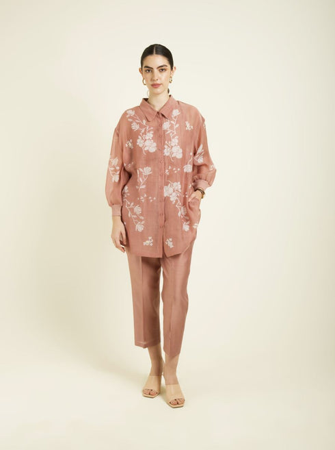 Celeste almond drop shoulder shirt with pants