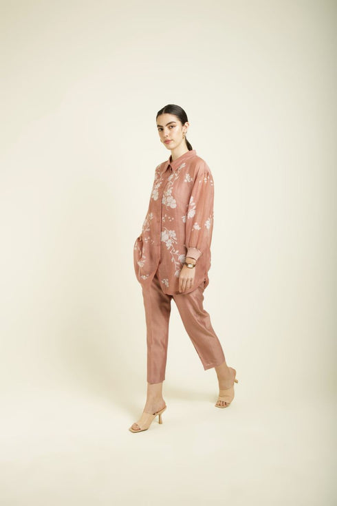 Celeste almond drop shoulder shirt with pants