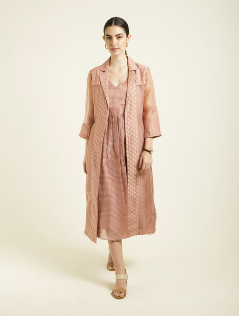 Celeste almond jacket with strap dress