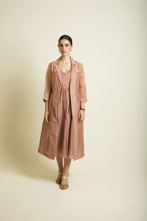 Celeste almond jacket with strap dress