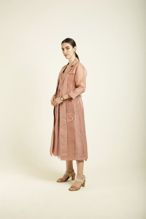 Celeste almond jacket with strap dress