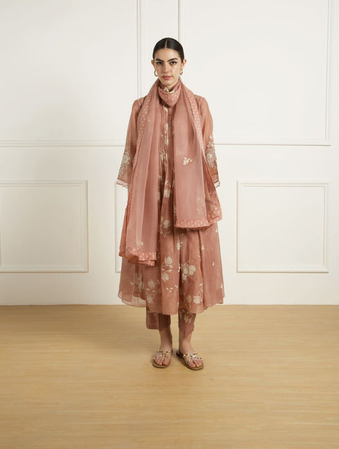 Celeste almond pleated tunic set