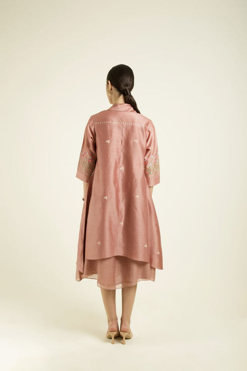 Celeste almond through on jacket with plain dress