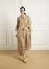 Celeste beige double layer dori embroidered tunic set