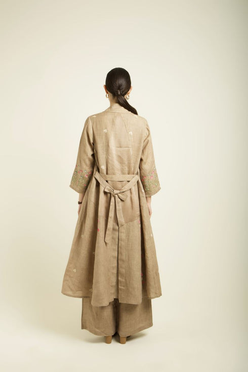 Celeste beige jacket with pants and top