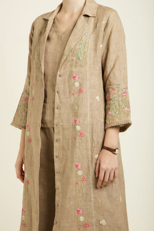 Celeste beige jacket with pants and top