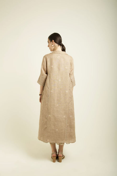 Celeste beige jacket with tier dress