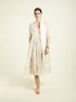 Celeste ivory scalloped jacket with strap dress