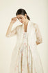 Celeste ivory scalloped jacket with strap dress