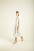 Celeste ivory side gathered shirt dress