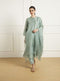 Celeste mint double layer dori embroidered tunic set