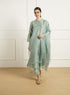 Celeste mint double layer dori embroidered tunic set