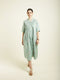 Celeste mint front pleated dress