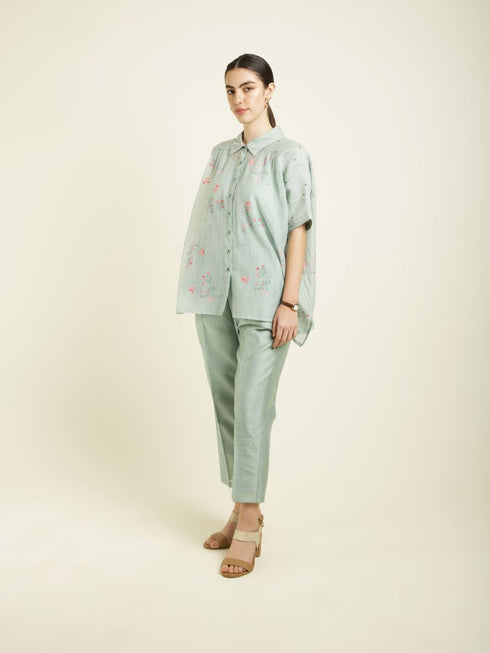 Celeste mint kaftan shirt with pants