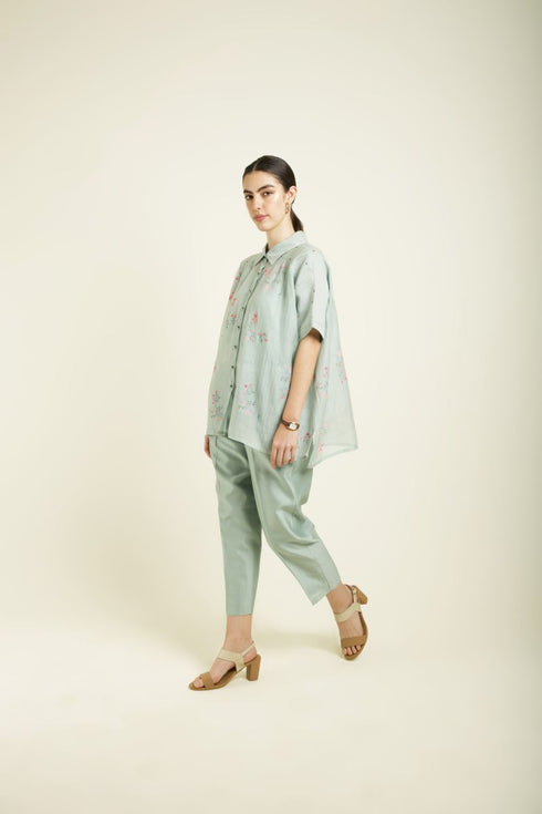 Celeste mint kaftan shirt with pants