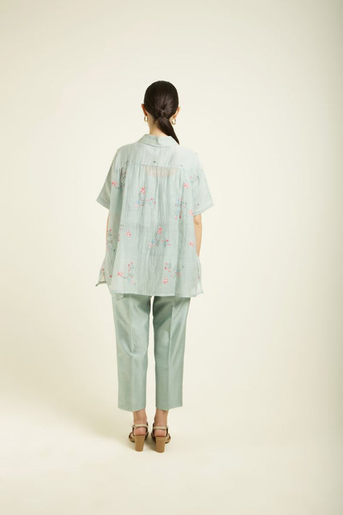 Celeste mint kaftan shirt with pants