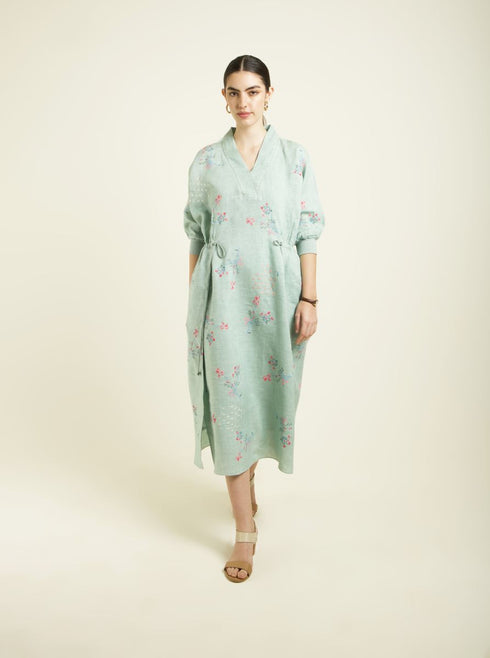 Celeste mint printed slip dress