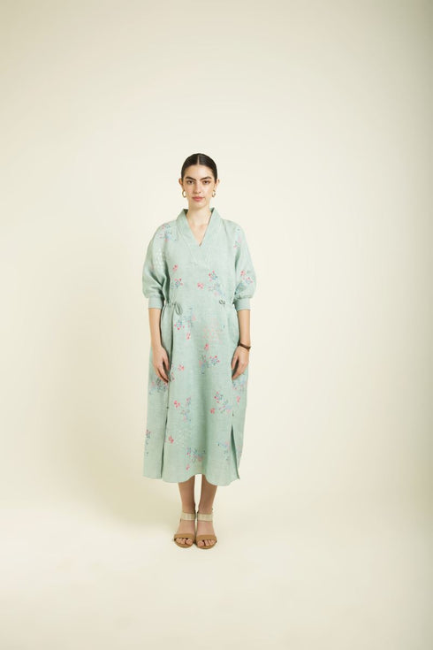 Celeste mint printed slip dress