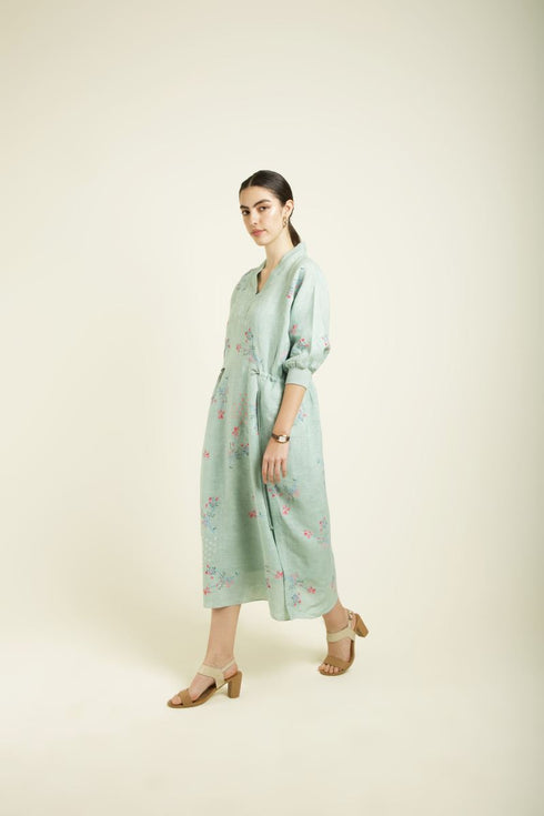 Celeste mint printed slip dress