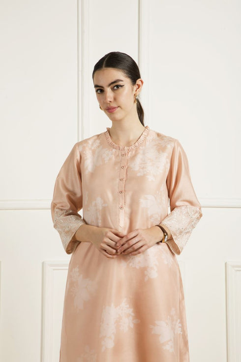 Celeste old rose double layer tunic set