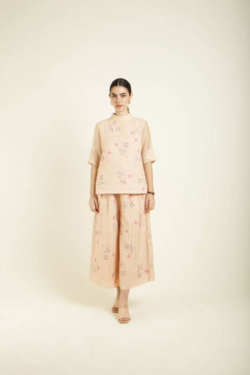 Celeste old rose top with culotte pants