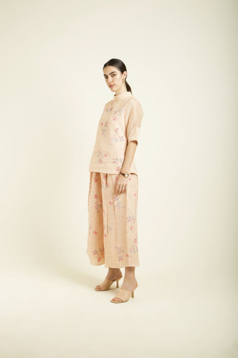 Celeste old rose top with culotte pants