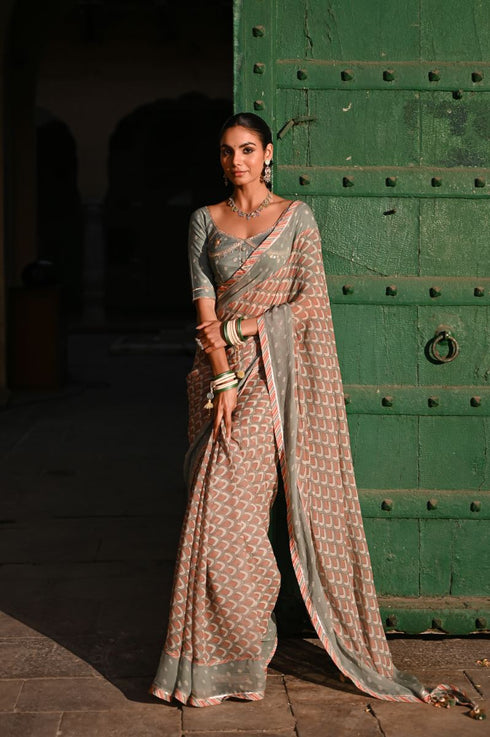 Chandni multicolor sari set
