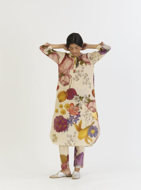 Cherimoya off-white long kurta set