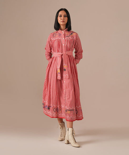 Cherry blossom tiered shirt dress