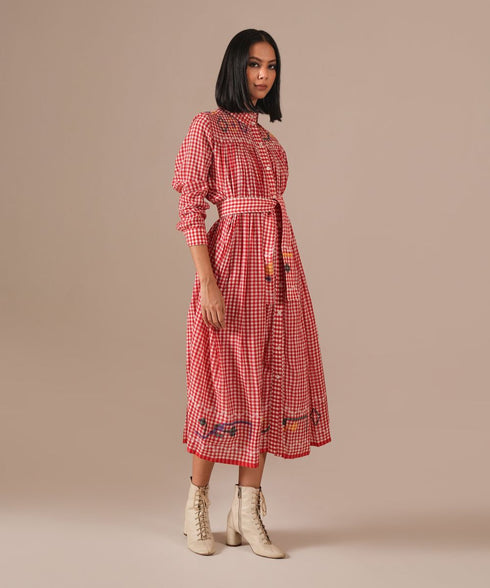 Cherry blossom tiered shirt dress