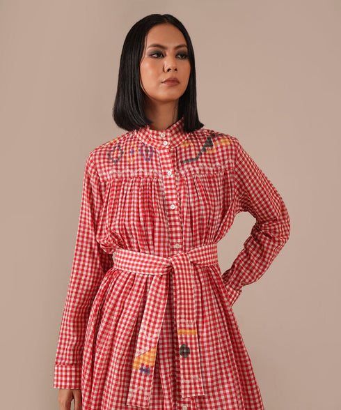 Cherry blossom tiered shirt dress