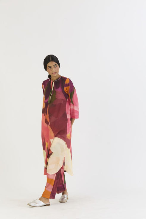 Cherry multicolor long kurta set