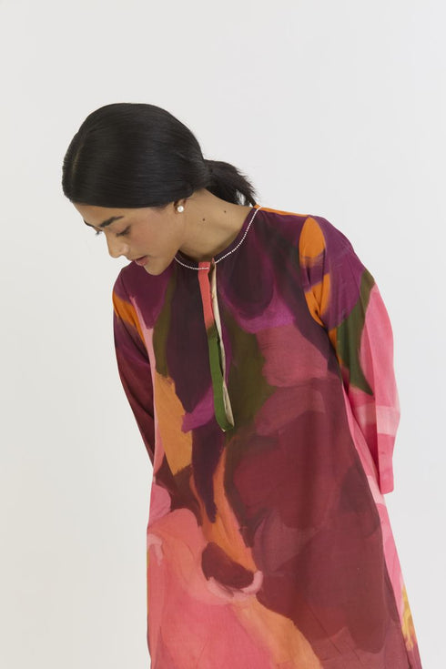 Cherry multicolor long kurta set