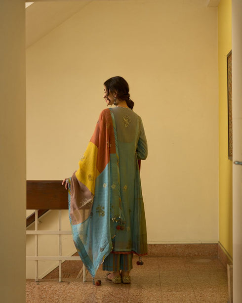 Chhaya asman blue kurta