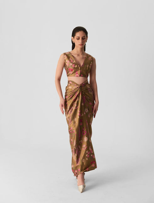 Chin chin bahar pink skirt & top set