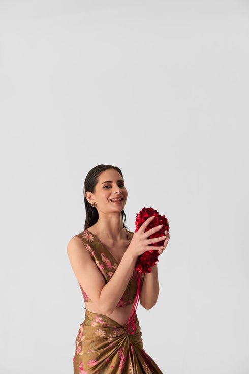 Chin chin bahar pink skirt & top set