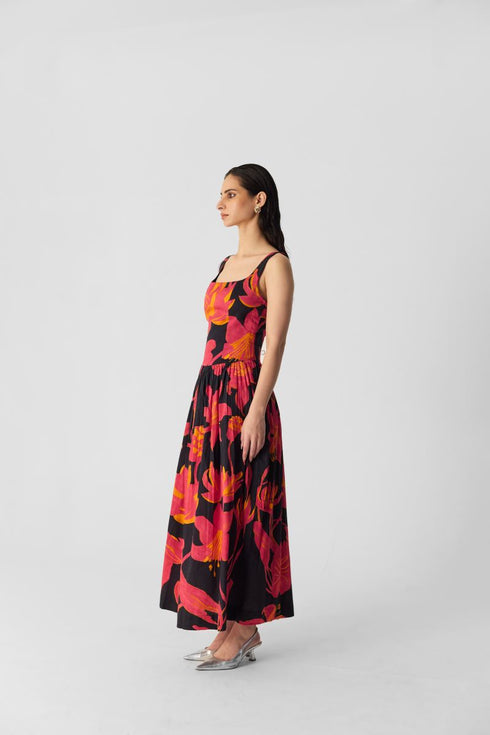 Chin chin black and pink lian dress