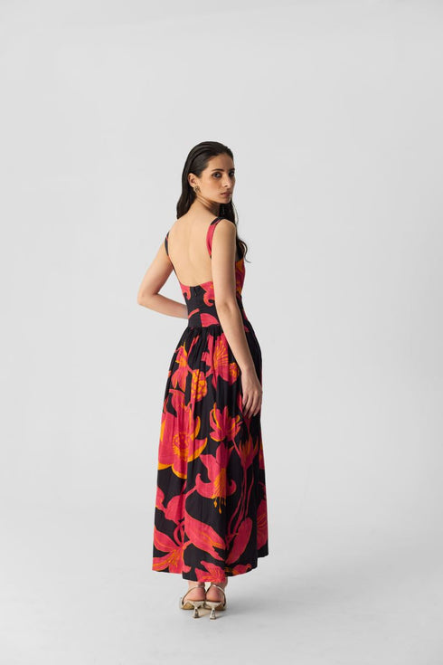 Chin chin black and pink lian dress