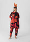 Chin chin lian black and pink embroidered kurta set