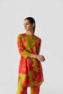 Chin chin lian lime and pink cotton kurta set