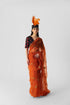 Chin chin orange embroidered sari